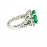 Lady's 18kt Gold 4.03 Carat Oval Emerald Statement Ring