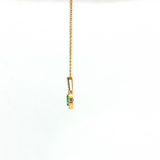 Lady's 14kt Yellow Gold Pear Emerald Pendant Necklace