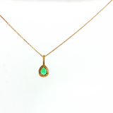 Lady's 14kt Yellow Gold Pear Emerald Pendant Necklace