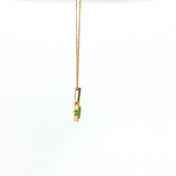 Lady's 14kt Yellow Gold Pear Emerald Pendant Necklace