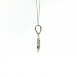 14K White Gold Mother of Pearl & Diamond Pendant Necklace