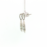 14K White Gold Mother of Pearl & Diamond Dangle Earrings