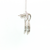 14K White Gold Mother of Pearl & Diamond Dangle Earrings