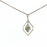 Geometric Mother of Pearl Inlay Necklace | Sterling Silver