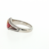 14K White Gold Mother of Pearl & Diamond Ring