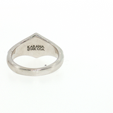 14K White Gold Mother of Pearl & Diamond Ring