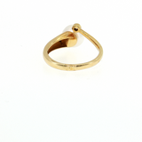 14K Yellow Gold 8.5mm White Pearl & Diamond Accent Ring