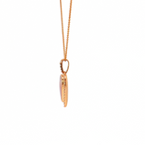14K Rose Gold Pink Mother of Pearl Heart Pendant Necklace