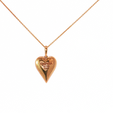14K Rose Gold Pink Mother of Pearl Heart Pendant Necklace