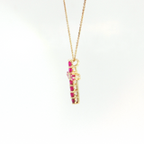 14K Yellow Gold Ruby & Diamond Cross Pendant (1.15 TCW)