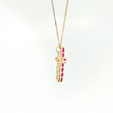 14K Yellow Gold Ruby & Diamond Cross Pendant (1.15 TCW)