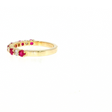 14K Yellow Gold Ruby & Diamond Shared Prong Ring (1.02 TCW)