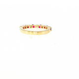 14K Yellow Gold Ruby & Diamond Shared Prong Ring (1.02 TCW)
