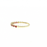 14K Yellow Gold Round Ruby Bezel Ring
