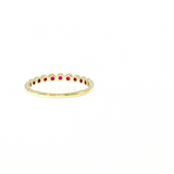 14K Yellow Gold Round Ruby Bezel Ring
