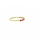 14K Yellow Gold Round Ruby Bezel Ring