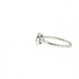 Lady's 14 Karat White Gold Ring featuring a Bezel-Set Pear-Shape Ruby and Diamond Accents