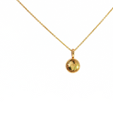 14K Yellow Gold Opal Halo Inlay Pendant Necklace (18")