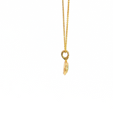 14K Yellow Gold Opal Halo Inlay Pendant Necklace (18")
