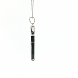 14K White Gold Onyx & Black Opal Cross Pendant