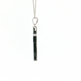 14K White Gold Onyx & Black Opal Cross Pendant
