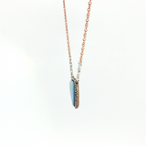 14K Rose Gold & Silver Freeform Opal Diamond Pendant