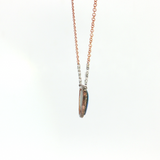 14K Rose Gold & Silver Freeform Opal Diamond Pendant