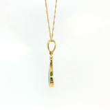 14K Yellow Gold Australian Opal Inlay Pendant Necklace