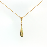 14K Yellow Gold Australian Opal Inlay Pendant Necklace