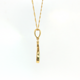 14K Yellow Gold Australian Opal Inlay Pendant Necklace
