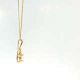 14K Yellow Gold Round Opal & Diamond Pendant Necklace (18")