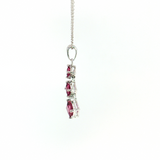 14K White Gold Three-Stone Tourmaline Pendant Necklace (1.00 TCW)