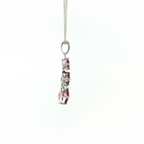 14K White Gold Three-Stone Tourmaline Pendant Necklace (1.00 TCW)