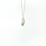 14K White Gold Star Slide Tourmaline & Diamond Pendant