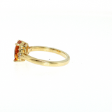 1.55 Ct Rectangular Citrine & Diamond Ring | 14K Yellow Gold