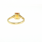 1.55 Ct Rectangular Citrine & Diamond Ring | 14K Yellow Gold
