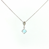 1.30 Ct Sky Blue Topaz & Diamond Pendant in 14K White Gold | 18" Chain