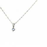 0.50 Ct Round Tanzanite Slide Pendant in 14K White Gold | 18" Chain