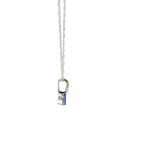 0.50 Ct Round Tanzanite Slide Pendant in 14K White Gold | 18" Chain