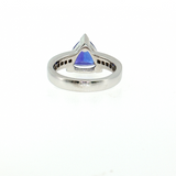 Trillion Cut AAA Tanzanite & Round Diamond Statement Ring in 14K White Gold