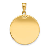 14k Polished and Satin Solid Saint Christopher Medal Round Pendant M1484