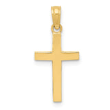 14k Beveled Cross Charm C3785