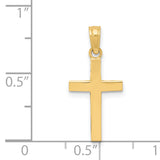 14k Beveled Cross Charm C3785