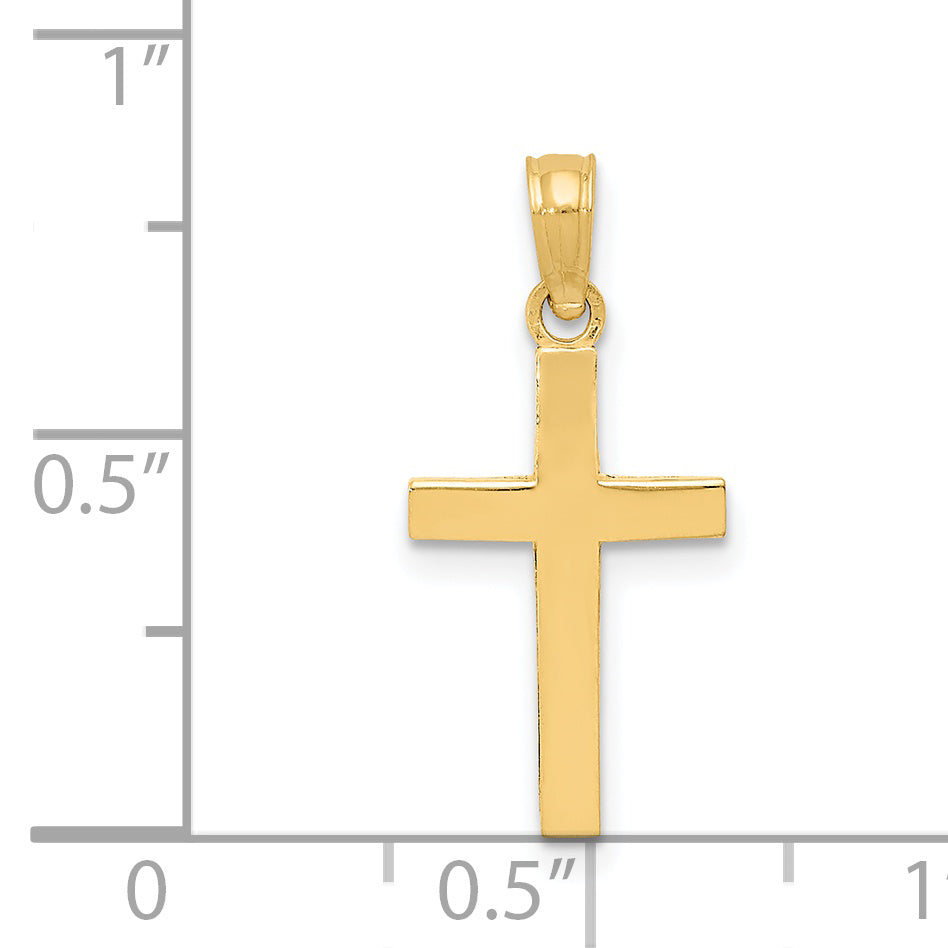 14k Beveled Cross Charm C3785