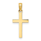 14k Beveled Cross Charm C3785