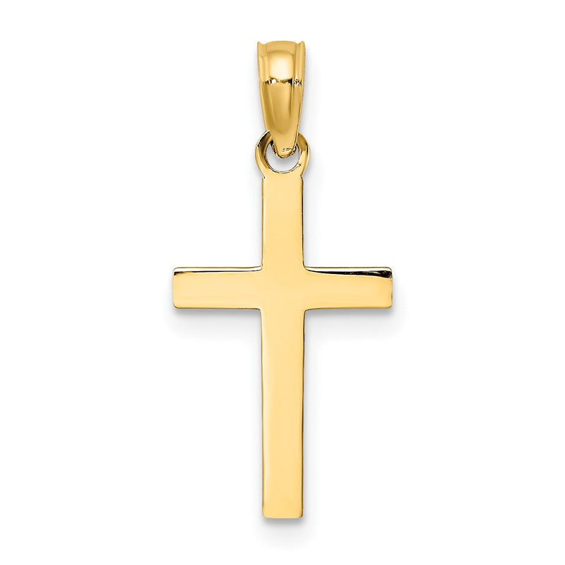 14k Beveled Cross Charm C3785