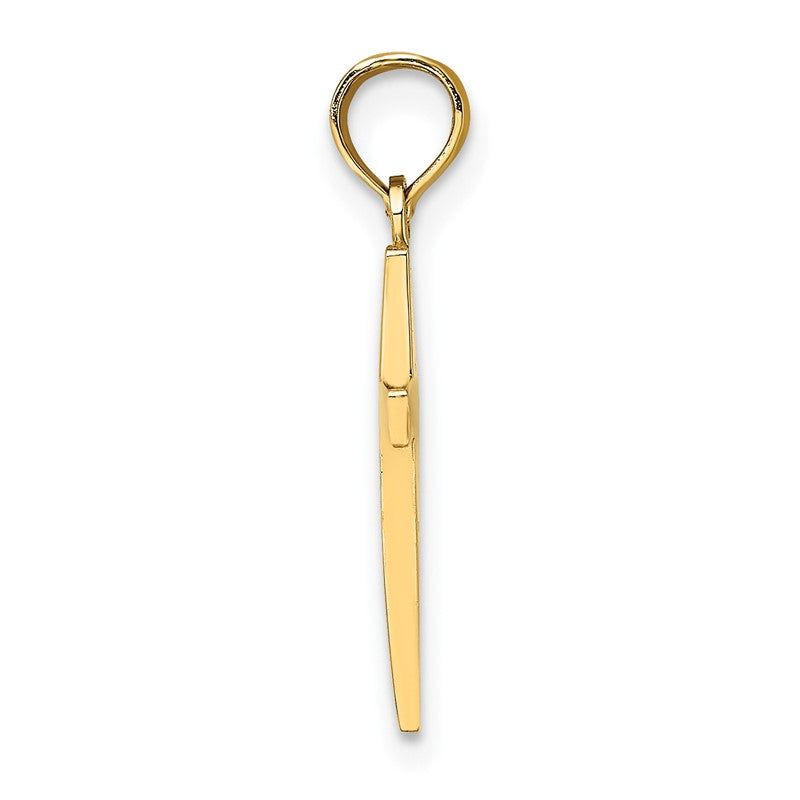 14k Beveled Cross Charm C3785