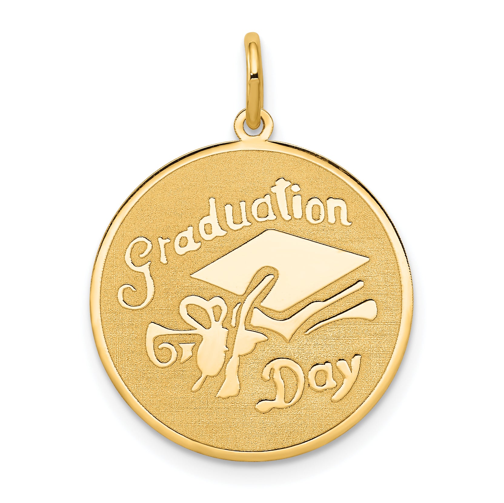 14k GRADUATION DAY Engravable Disc Charm A1076