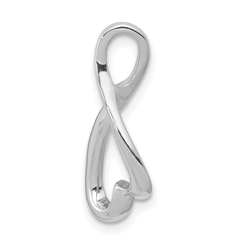 14k White Gold Polished Slide Fits up to 2mm Regular/4mm Fancy or Reversible Omega SL549W