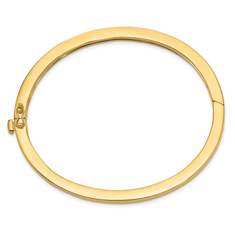 14k 3.6mm Polished Solid Hinged Oval Bangle Bracelet XB247